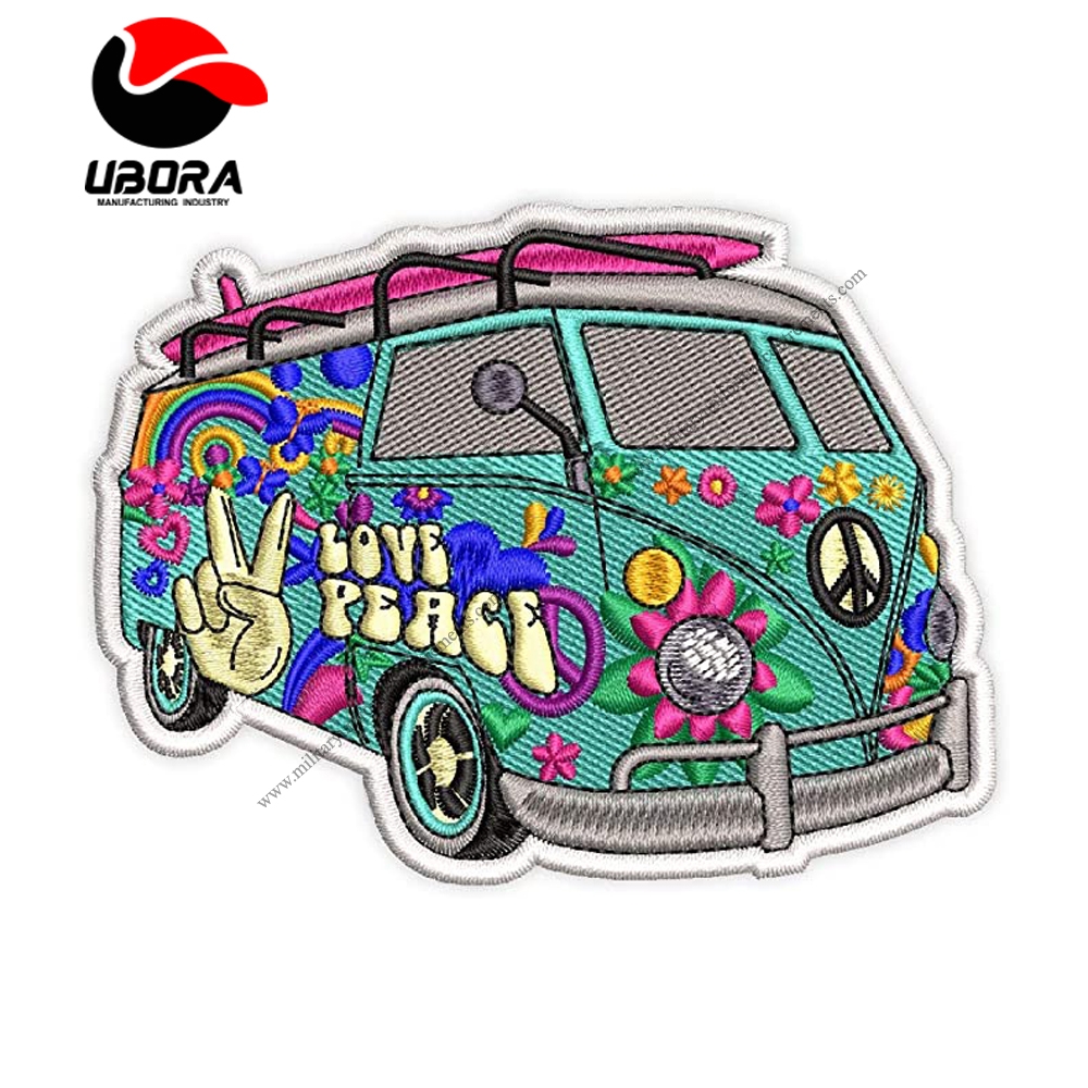 Love Peace Freedom Adventure Embroidered Iron on Sew Patch Camper Van Car Camping Emblem Badge Patch